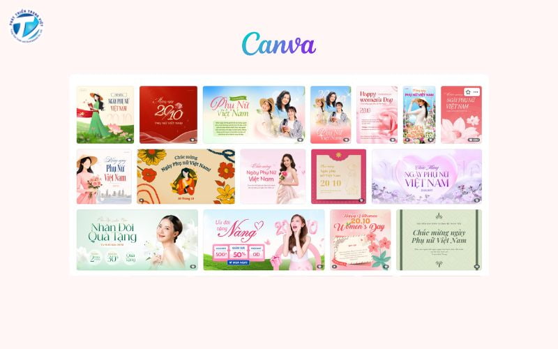 Tạo thiệp chúc mừng 20-10 online nhanh với Canva